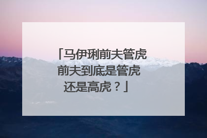 马伊琍前夫管虎 前夫到底是管虎还是高虎?
