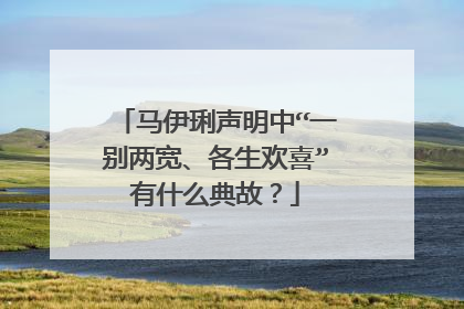 马伊琍声明中“一别两宽、各生欢喜”有什么典故？