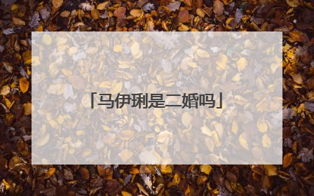 马伊琍是二婚吗