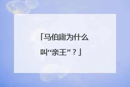 马伯庸为什么叫“亲王”？