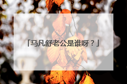 马凡舒老公是谁呀?