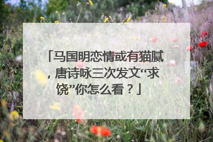 马国明恋情或有猫腻，唐诗咏三次发文“求饶”你怎么看？