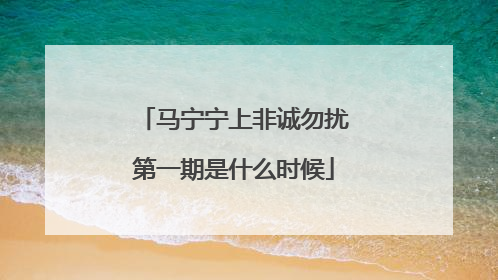 马宁宁上非诚勿扰第一期是什么时候