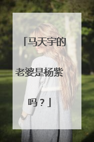 马天宇的老婆是杨紫吗？