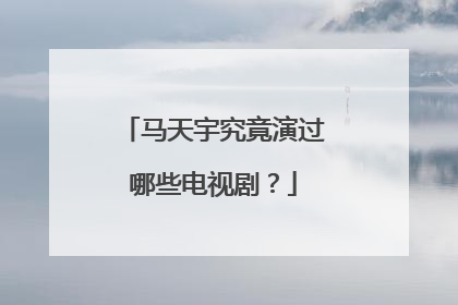 马天宇究竟演过哪些电视剧?