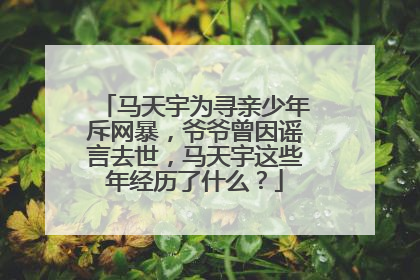 马天宇为寻亲少年斥网暴,爷爷曾因谣言去世,马天宇这些年经历了什么?