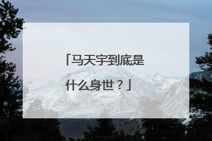 马天宇到底是什么身世？