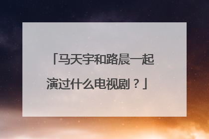 马天宇和路晨一起演过什么电视剧?