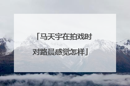 马天宇在拍戏时对路晨感觉怎样