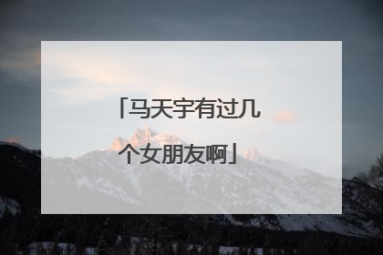 马天宇有过几个女朋友啊