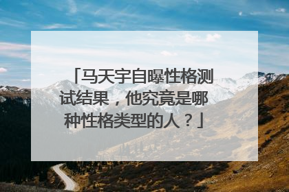 马天宇自曝性格测试结果,他究竟是哪种性格类型的人?