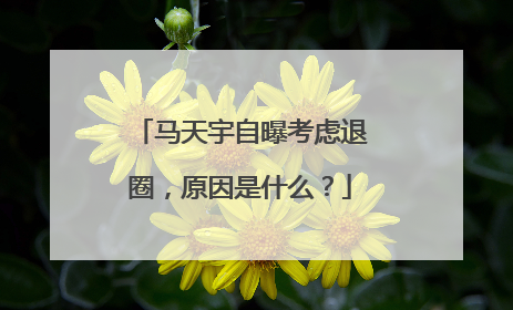 马天宇自曝考虑退圈，原因是什么？