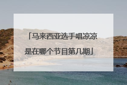 马来西亚选手唱凉凉是在哪个节目第几期