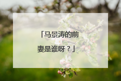 马景涛的前妻是谁呀？