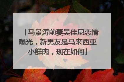 马景涛前妻吴佳尼恋情曝光，新男友是马来西亚小鲜肉，现在如何