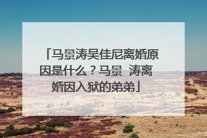 马景涛吴佳尼离婚原因是什么?马景 涛离婚因入狱的弟弟