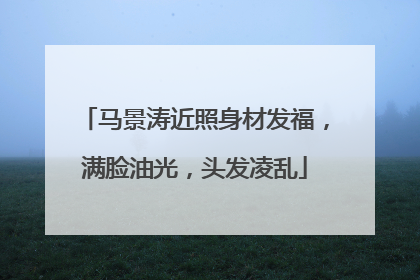 马景涛近照身材发福,满脸油光,头发凌乱