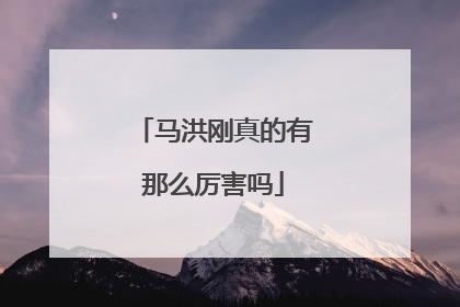 马洪刚真的有那么厉害吗