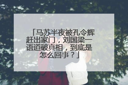 马苏半夜被孔令辉赶出家门，刘国梁一语道破真相，到底是怎么回事？