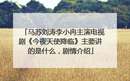 马苏刘涛李小冉主演电视剧《今夜天使降临》主要讲的是什么，剧情介绍