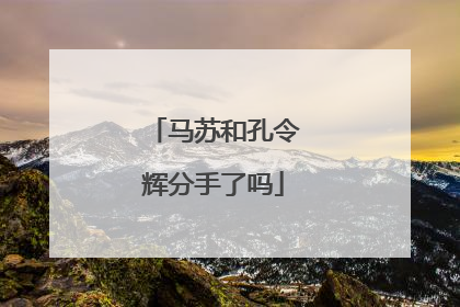 马苏和孔令辉分手了吗