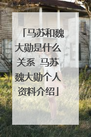马苏和魏大勋是什么关系 马苏魏大勋个人资料介绍