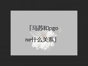 马苏和pgone什么关系