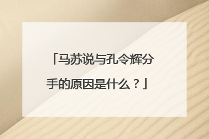 马苏说与孔令辉分手的原因是什么？