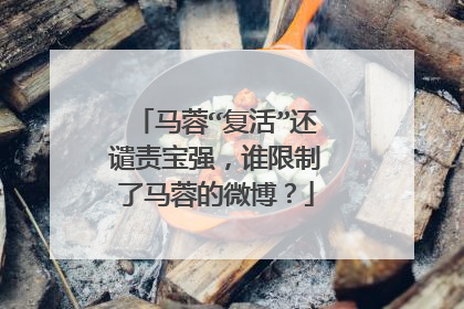 马蓉“复活”还谴责宝强，谁限制了马蓉的微博？