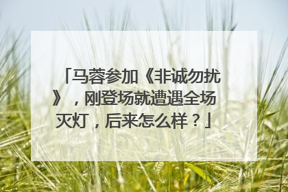 马蓉参加《非诚勿扰》,刚登场就遭遇全场灭灯,后来怎么样?
