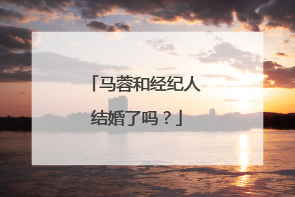 马蓉和经纪人结婚了吗？