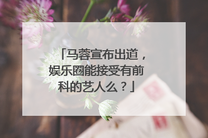 马蓉宣布出道，娱乐圈能接受有前科的艺人么？