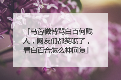 马蓉微博骂白百何贱人，网友们都笑喷了，看白百合怎么神回复
