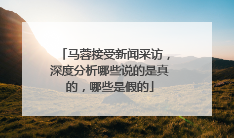 马蓉接受新闻采访，深度分析哪些说的是真的，哪些是假的