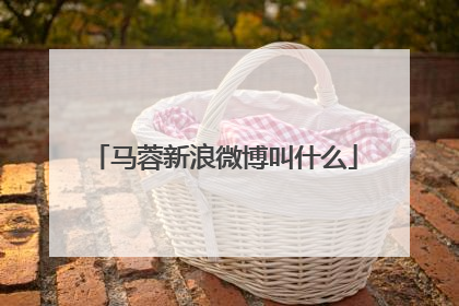 马蓉新浪微博叫什么