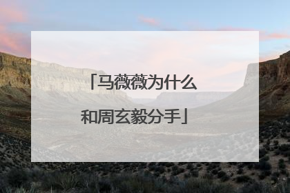 马薇薇为什么和周玄毅分手