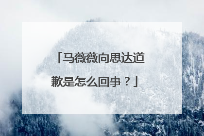 马薇薇向思达道歉是怎么回事？