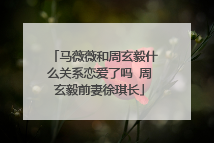 马薇薇和周玄毅什么关系恋爱了吗 周玄毅前妻徐琪长