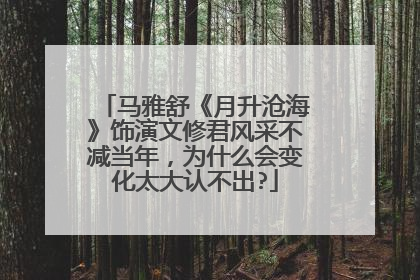 马雅舒《月升沧海》饰演文修君风采不减当年，为什么会变化太大认不出?