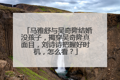 马雅舒与吴奇隆结婚没孩子,揭穿吴奇隆真面目,刘诗诗把握好时机,怎么看?