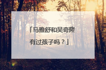 马雅舒和吴奇隆有过孩子吗?