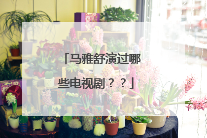 马雅舒演过哪些电视剧??