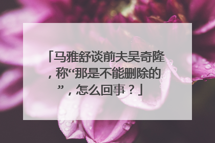马雅舒谈前夫吴奇隆,称“那是不能删除的”,怎么回事?