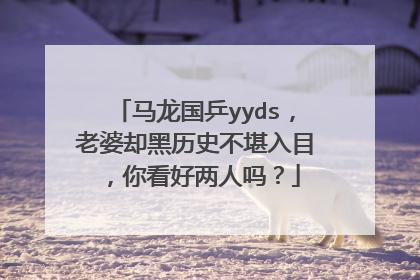 马龙国乒yyds，老婆却黑历史不堪入目，你看好两人吗？