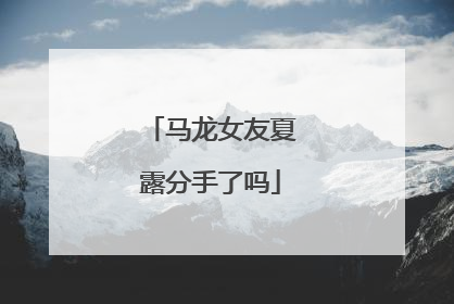 马龙女友夏露分手了吗