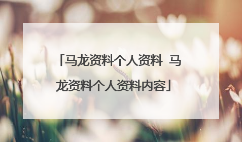 马龙资料个人资料 马龙资料个人资料内容