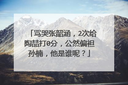 骂哭张韶涵，2次给陶喆打0分，公然偏袒孙楠，他是谁呢？