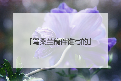 骂桑兰稿件谁写的