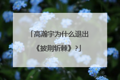 高瀚宇为什么退出《披荆斩棘》?