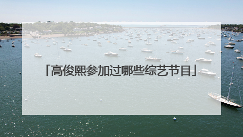 高俊熙参加过哪些综艺节目